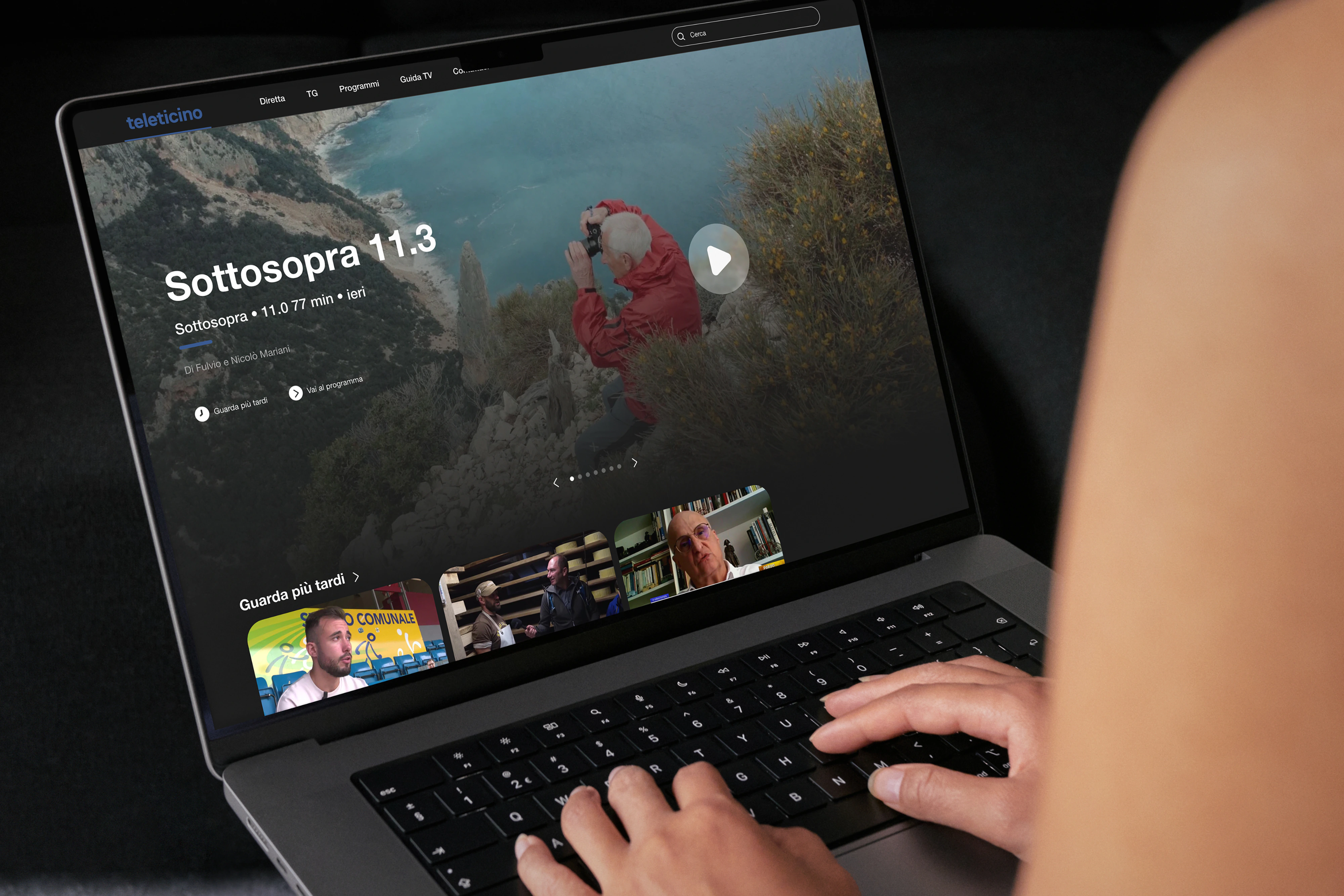 Corriere del Ticino — editorial and product UI spread