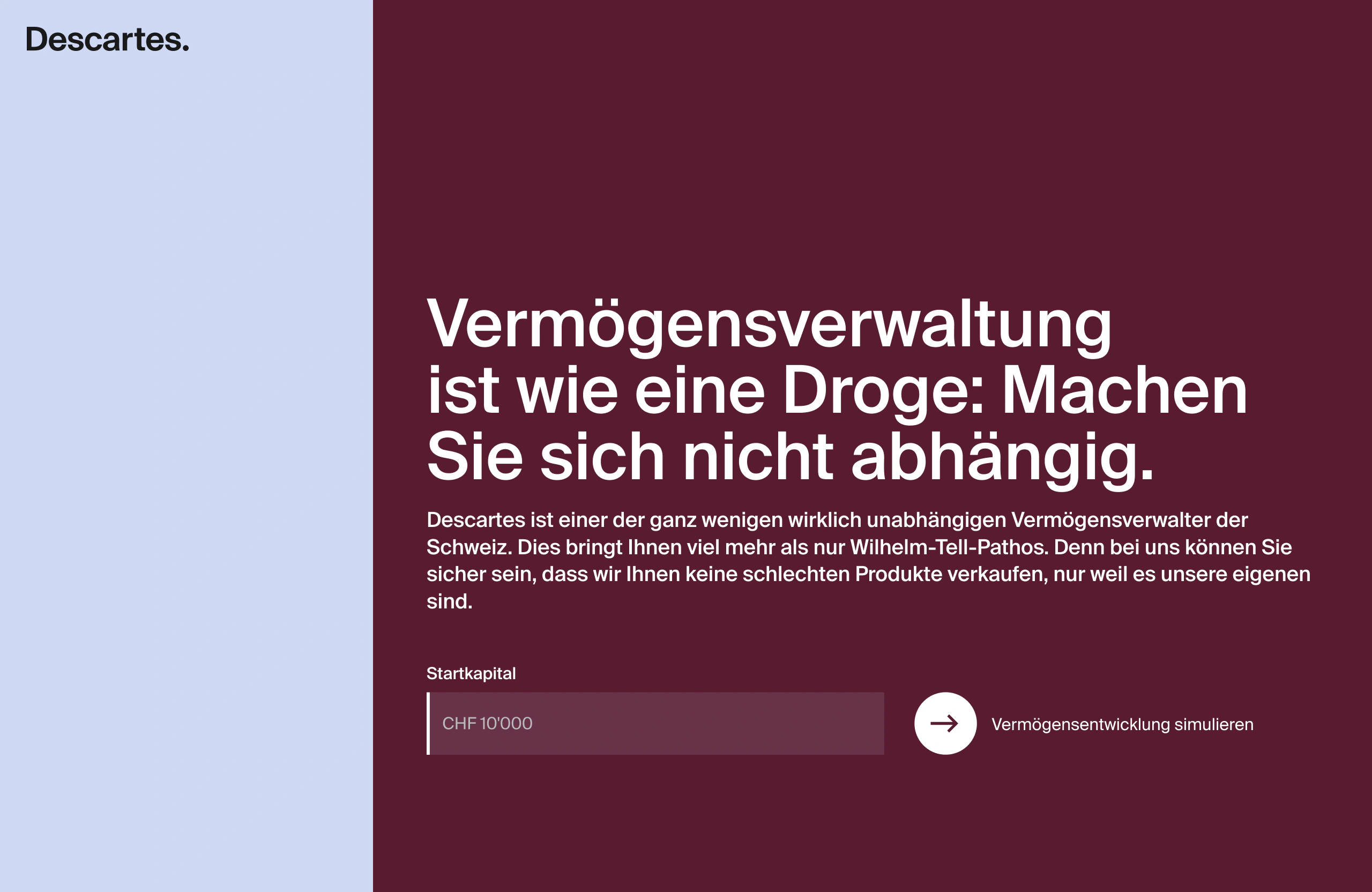 Invest narrative section on the Descartes marketing site