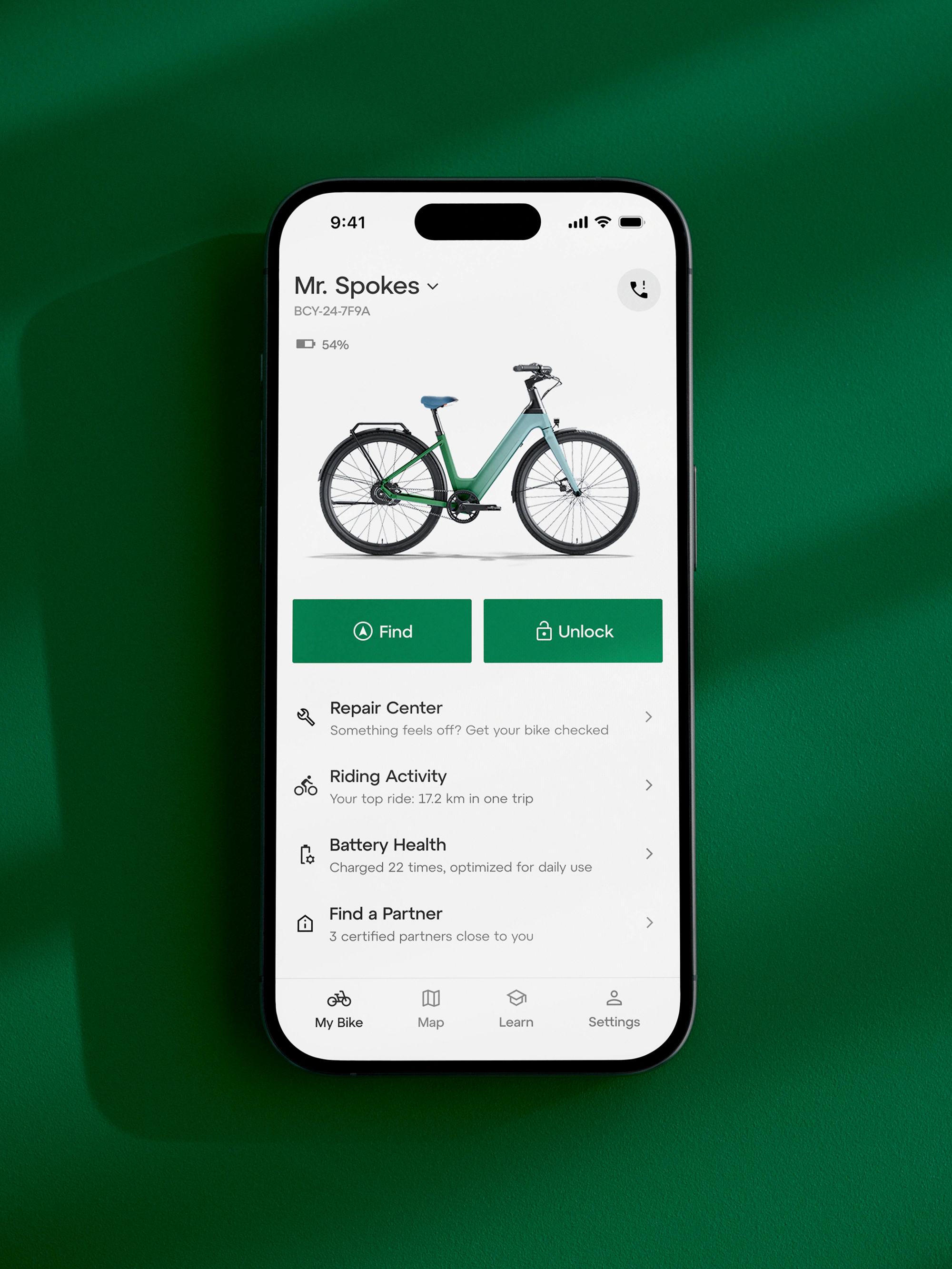 Watty mobile app — subscription and bike overview