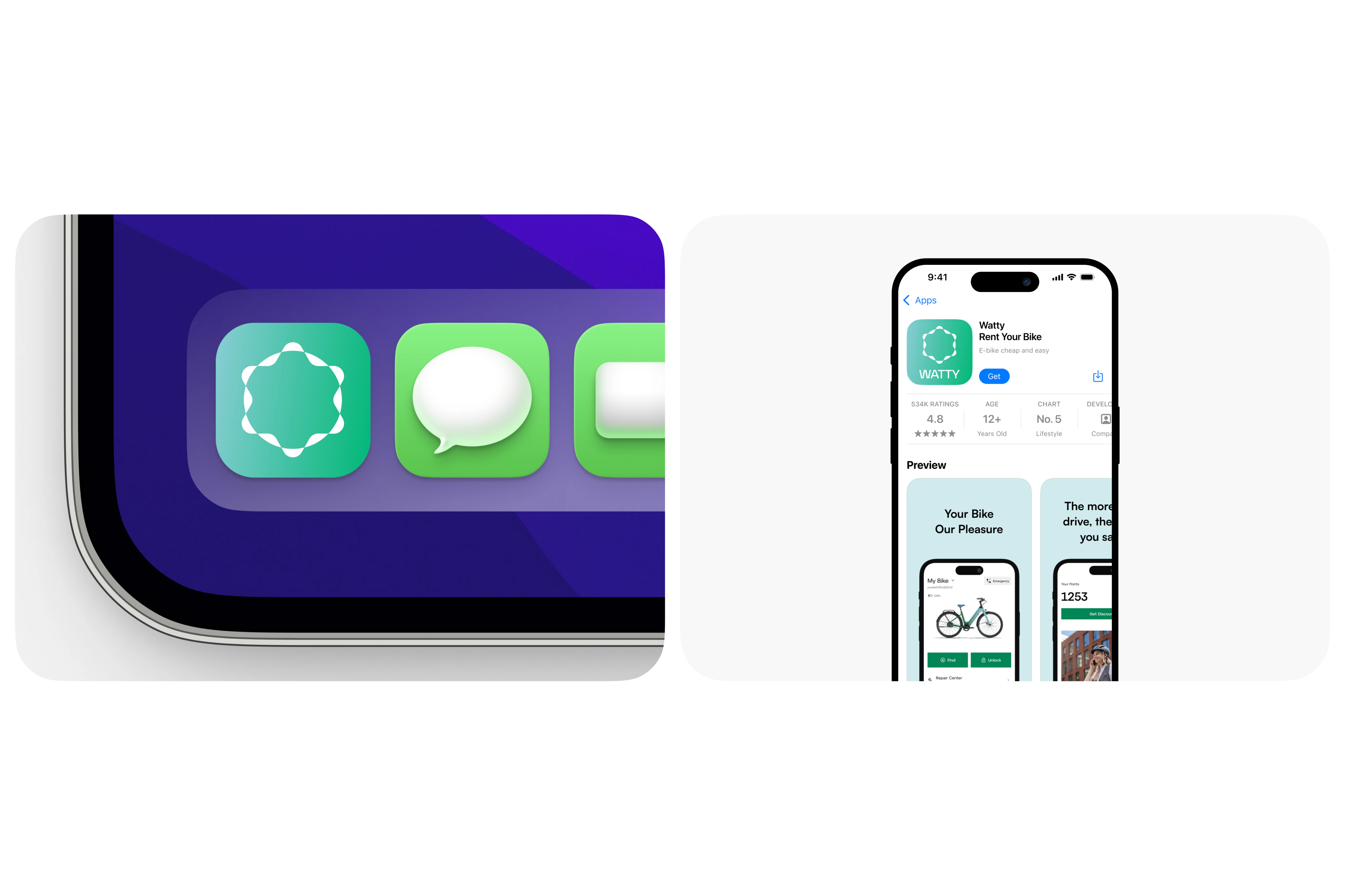Watty mobile app — route choices by mood and context